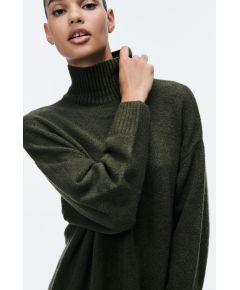 Zara Мягкое вязаное миди-платье , Цвет: Зеленый, Размер: L