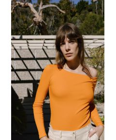 Zara Асимметричный бодисуит с драпировкой , Цвет: Оранжевый, Размер: M