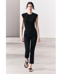 Zara Футболка из выцветшего хлопка , Цвет: Черный, Размер: XS