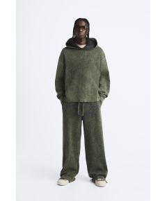 Zara Брюки винтажного эффекта с ребристой текстурой , Цвет: Серый, Размер: S