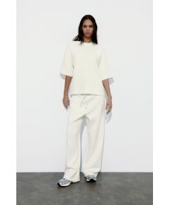 Zara Футболка interlock oversize , Цвет: Белый, Размер: S