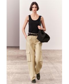 Zara Футболка из супима® хлопка , Цвет: Черный, Размер: S