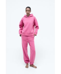 Zara Худи с длинным рукавом из смеси хлопка, Цвет: Розовый, Размер: S