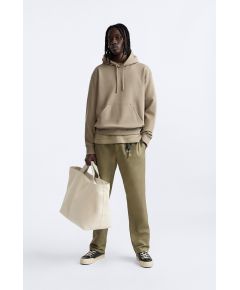 Zara Худи с разделителем hoodie , Цвет: Бежевый, Размер: XL (US XL)
