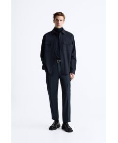 Zara Структурированная рубашка , Цвет: Синий, Размер: XL (US XL)