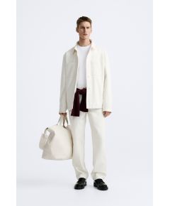 Zara Оверштан с текстурой и подкладкой , Цвет: Белый, Размер: L (US L)