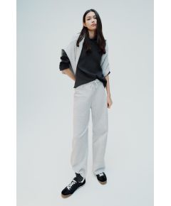 Zara  clean interlock plush straight-leg trousers , Цвет: Серый, Размер: L