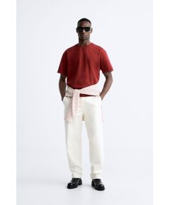 Zara Изношенная и порванная футболка , Цвет: Красный, Размер: M (US M)