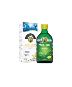 Möller's Omega 3, пищевая добавка со  вкусом лимона, 250 мл