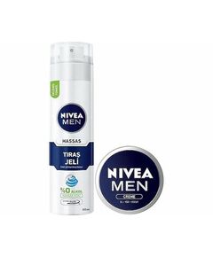 NIVEA ГЕЛЬ ДЛЯ БРИТЬЯ ДЛЯ ЧУВСТВИТЕЛЬНОЙ КОЖИ + МУЖСКОЙ КРЕМ 30 МЛ