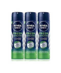 Nivea Men Fresh Sensation Спрей-дезодорант 150 мл X3,72 часа антиперспирантной защиты, длительная свежесть.