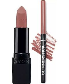 Косметический пакет AVON Ultra Mat Губная помада Nude Suede и Карандаш для губ Glimmerstick Blushed Nude.