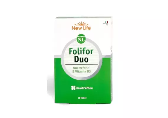 New Life Folor Duo Vitamin D3 и Quatrefolic 30 таблеток