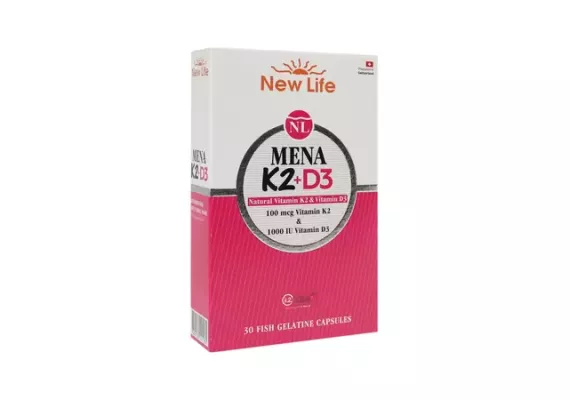 New Life Mena K2+D3, пищевая добавка, 30 капсул