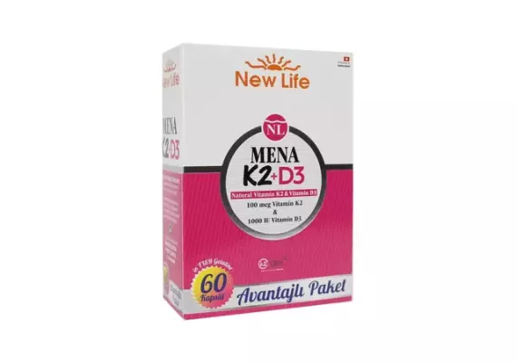 New Life Mena K2+D3, пищевая добавка, 60 капсул