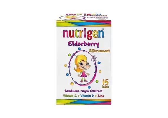 Nutrigen elderberry, пищевая добавка с чёрной бузиной, 15 шипучих таблеток