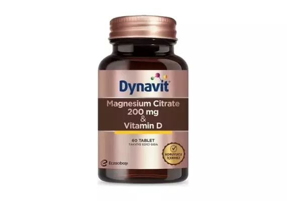 Dynavit Magnesium Citrate  Vitamin D, 200 мг 60 таблеток