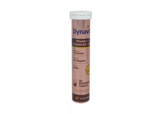 Dynavit Vitamin C + Vitamin D3+ Zinc, 20 шипучих таблеток